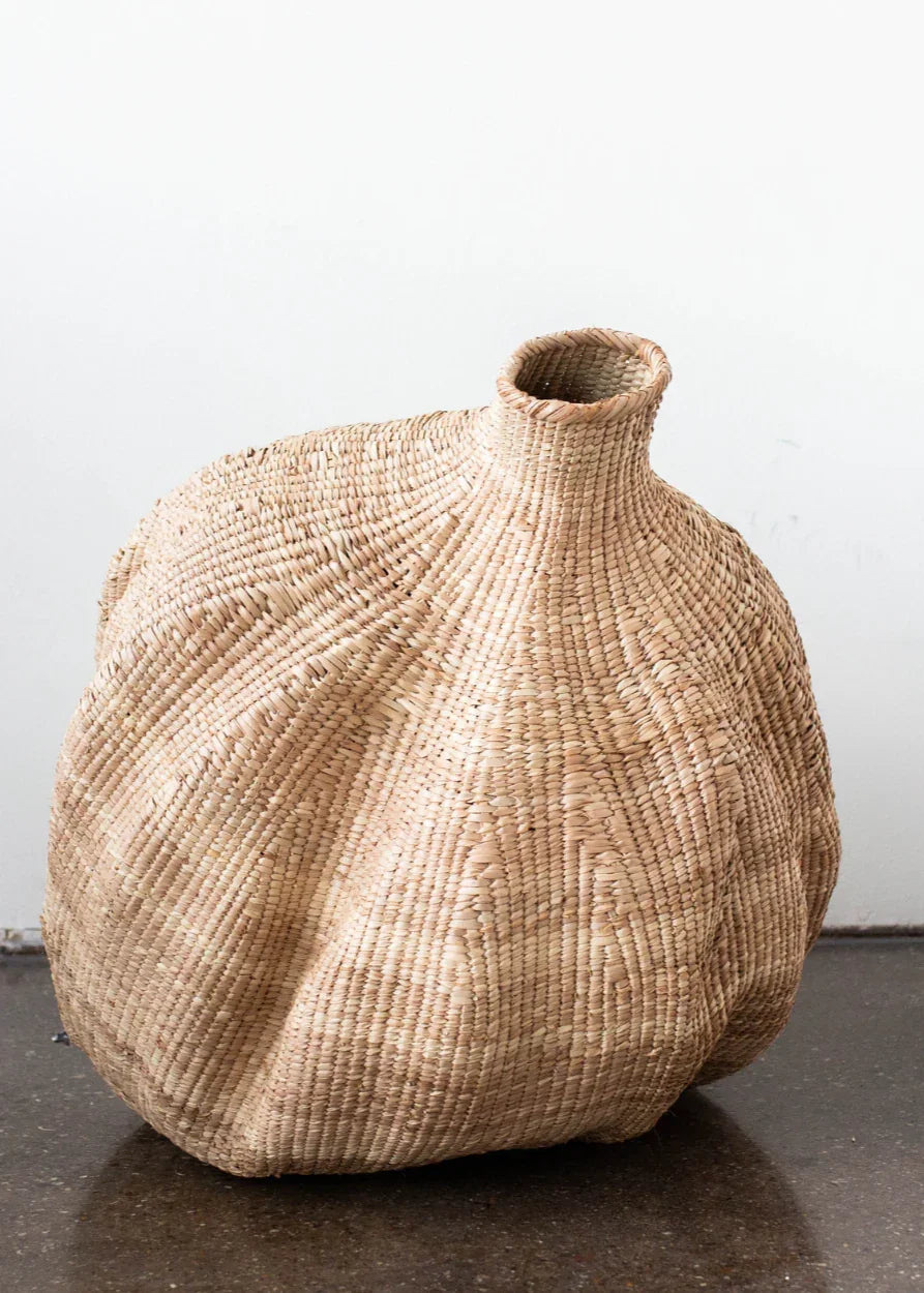 Ilala Garlic Gourd Handwoven African Basket Kanju Interiors