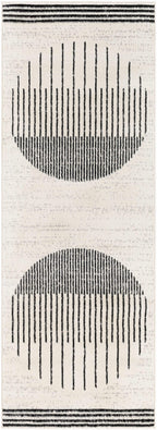 Angus Abstract Black and White Area Rug Hauteloom
