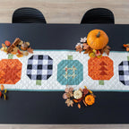 Pumpkin Patchwork Quilted Table Runner Precut Quilt Kit Block Party Quilt Co