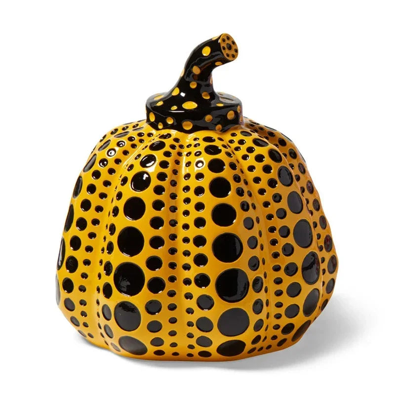 Kusama Yayoi Pumpkin Statue Japanese Art Wave Point Pumpkin Sculpture Morden Resin Crafts Office Home Interior Decor Gifts - House Of Avana