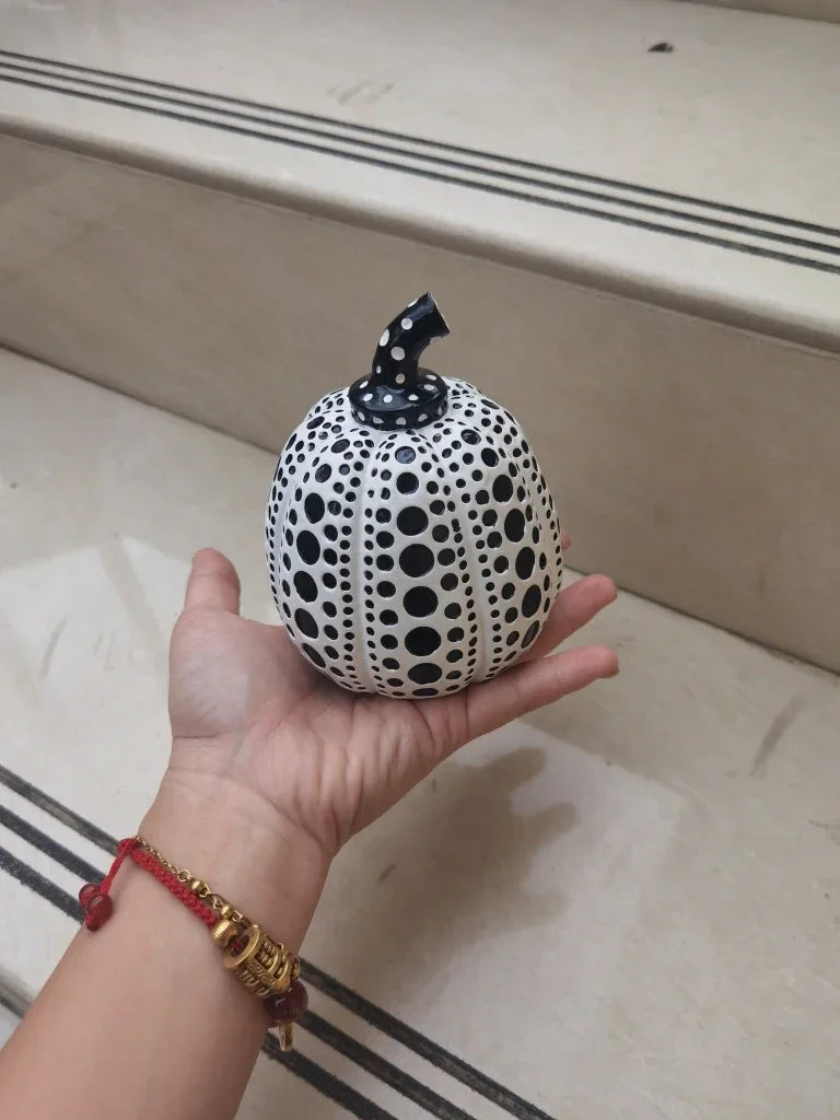 Kusama Yayoi Pumpkin Statue Japanese Art Wave Point Pumpkin Sculpture Morden Resin Crafts Office Home Interior Decor Gifts - House Of Avana
