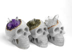 Purple Glass Accent - Amethyst Decorative Skull, top view - House Of Avana