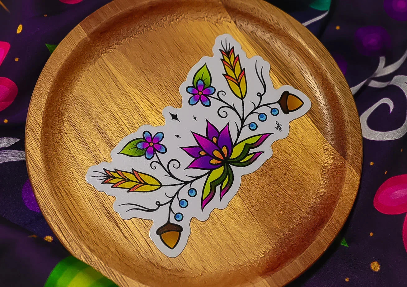 Purple Water Flower Sticker Bizaanide'ewin