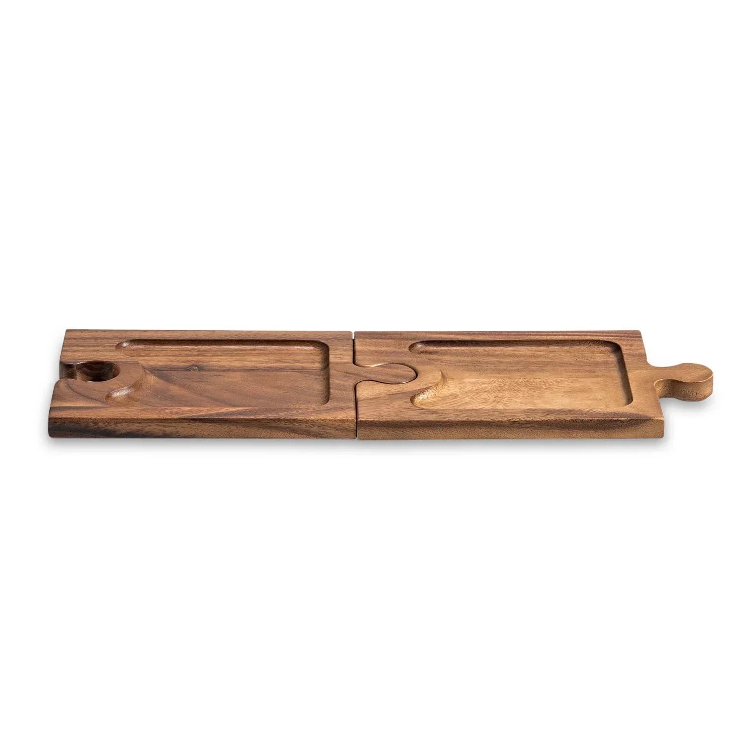 Puzzle Shaped Charcuterie / Wine Glass Holder Interlocking Board