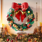 Rolife 3D Puzzle Wreath Kit with Bow - 3D Christmas Door Decoration with Red & Golden Bow, Green Foliage, Pine Cones, Berries & Snowflakes - Challenging Puzzle for Adults & Teens 14+, Indoor/Outdoor Holiday Home Decor, Festiv House Of Avana