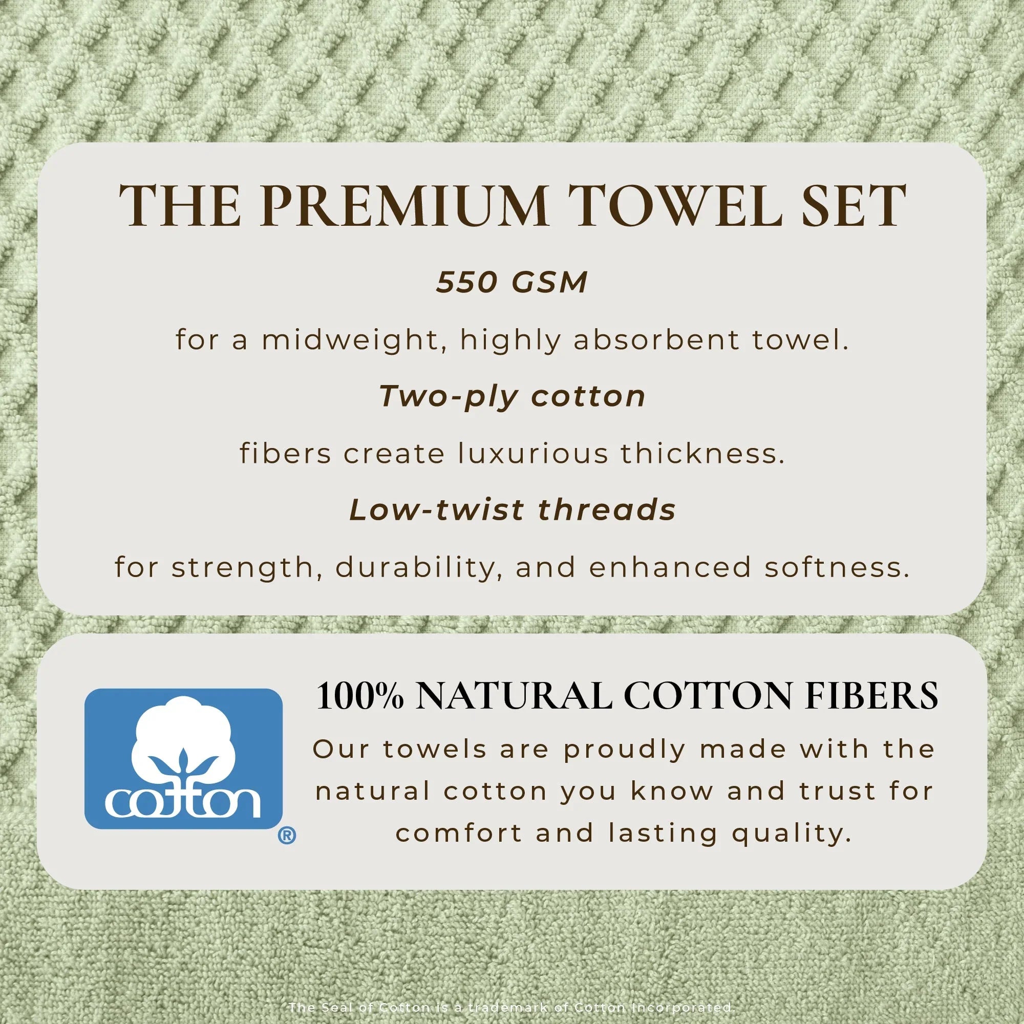 Cotton Diamond Waffle Weave Bath Towel Set - Grayson Collection