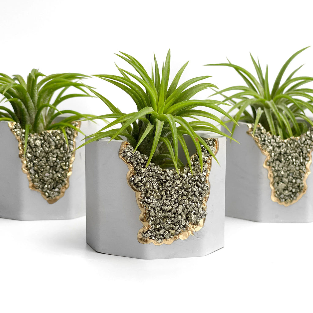 PYRITE GEODE PLANTER AURA 8 HOME