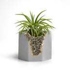 PYRITE GEODE PLANTER AURA 8 HOME