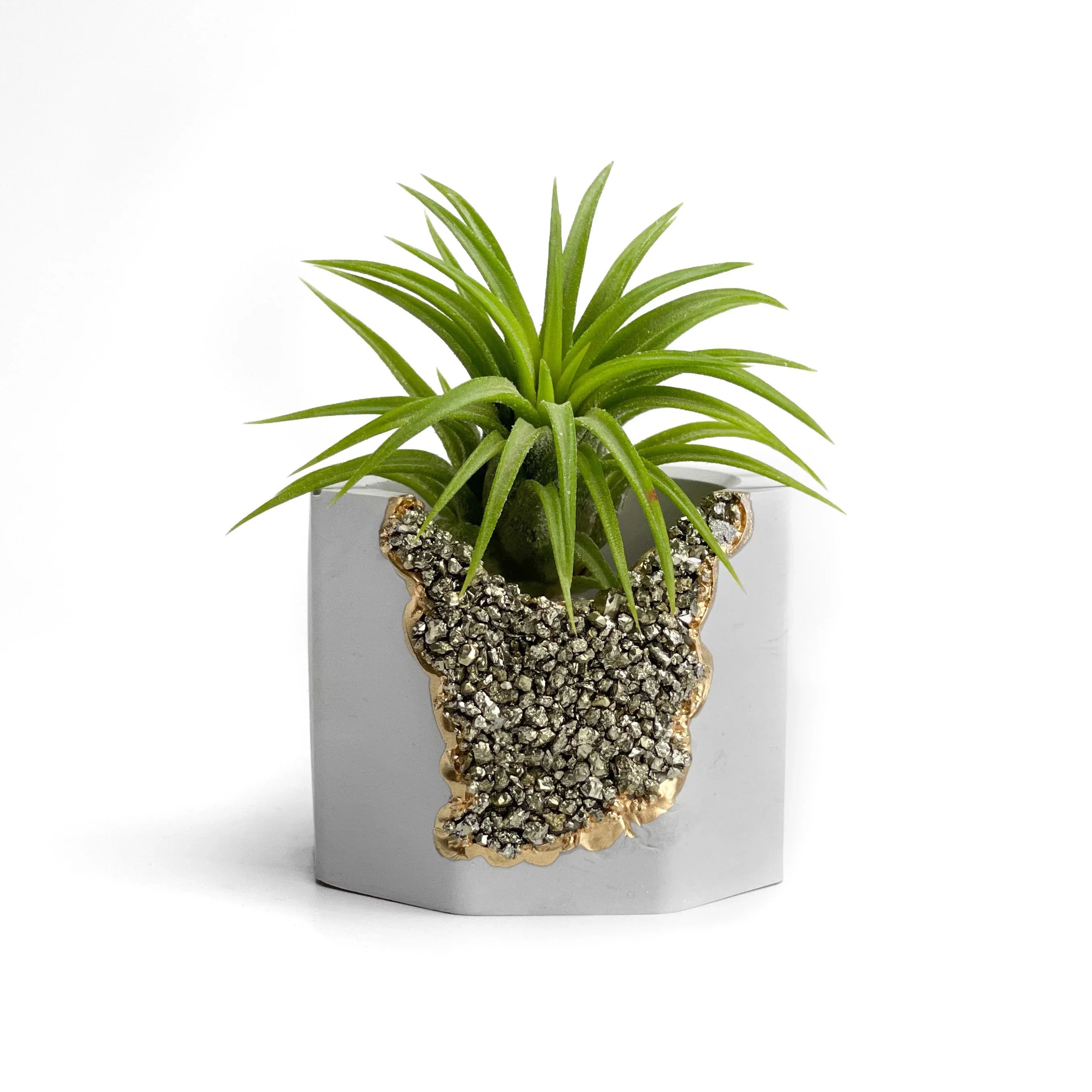 PYRITE GEODE PLANTER AURA 8 HOME
