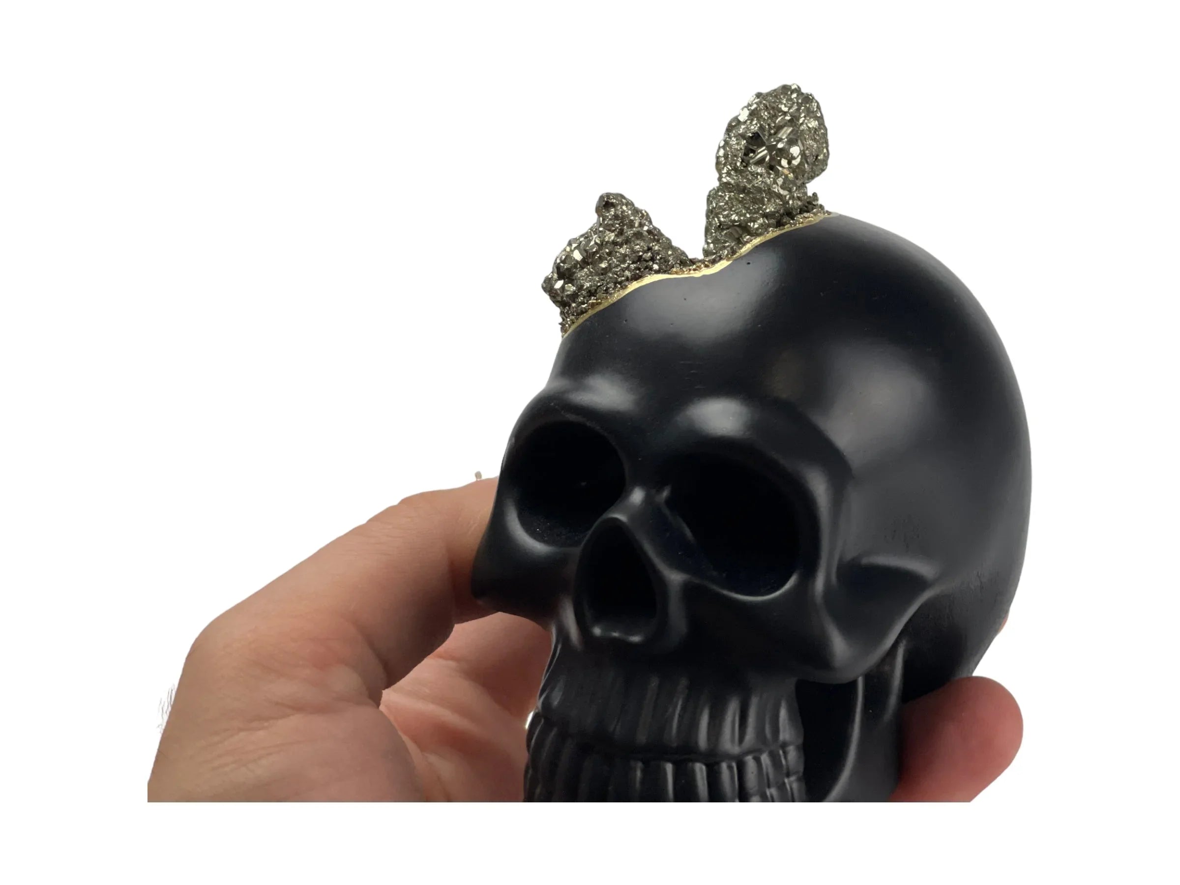 Pyrite Skull Head (black) AURA 8 HOME