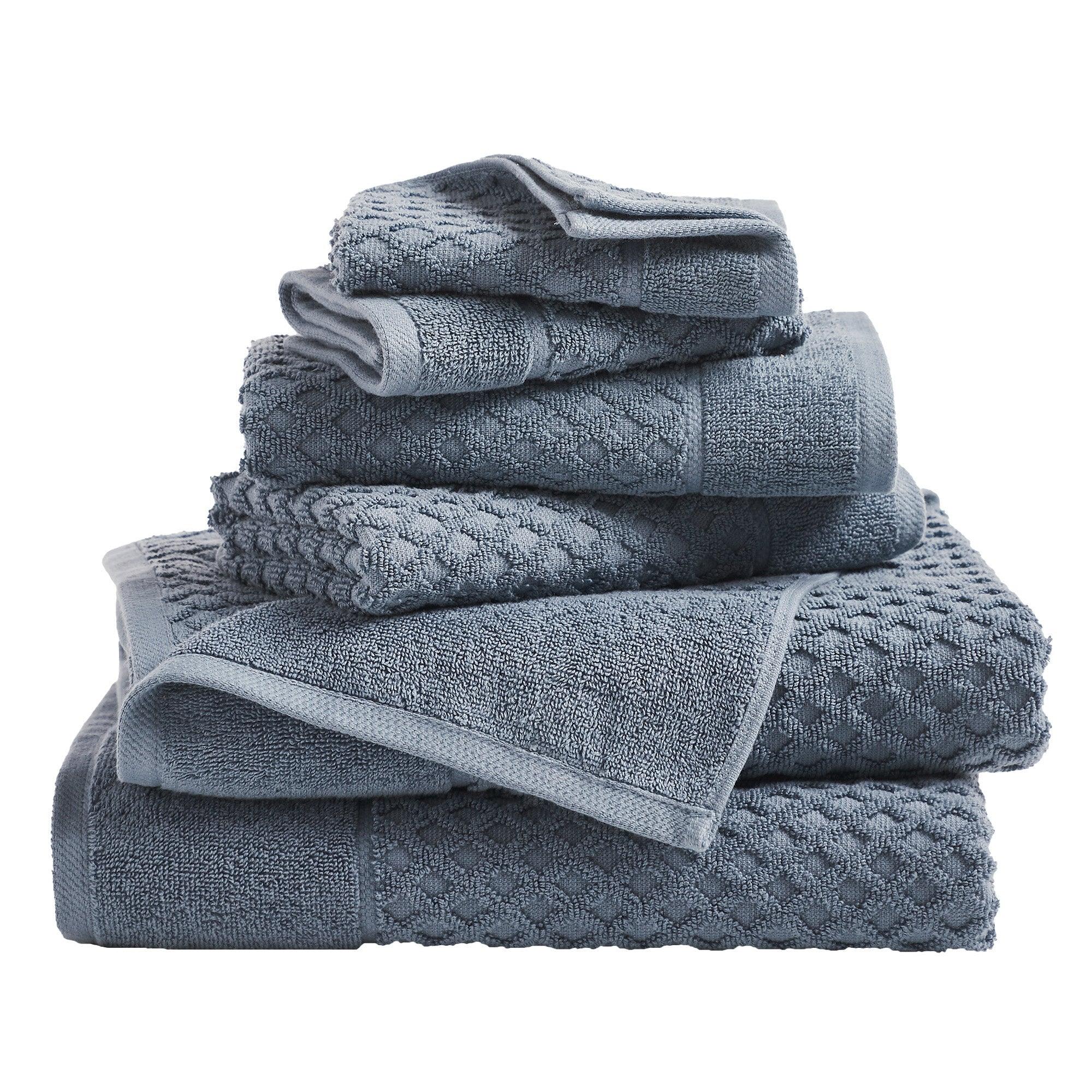 Cotton Diamond Waffle Weave Bath Towel Set - Grayson Collection