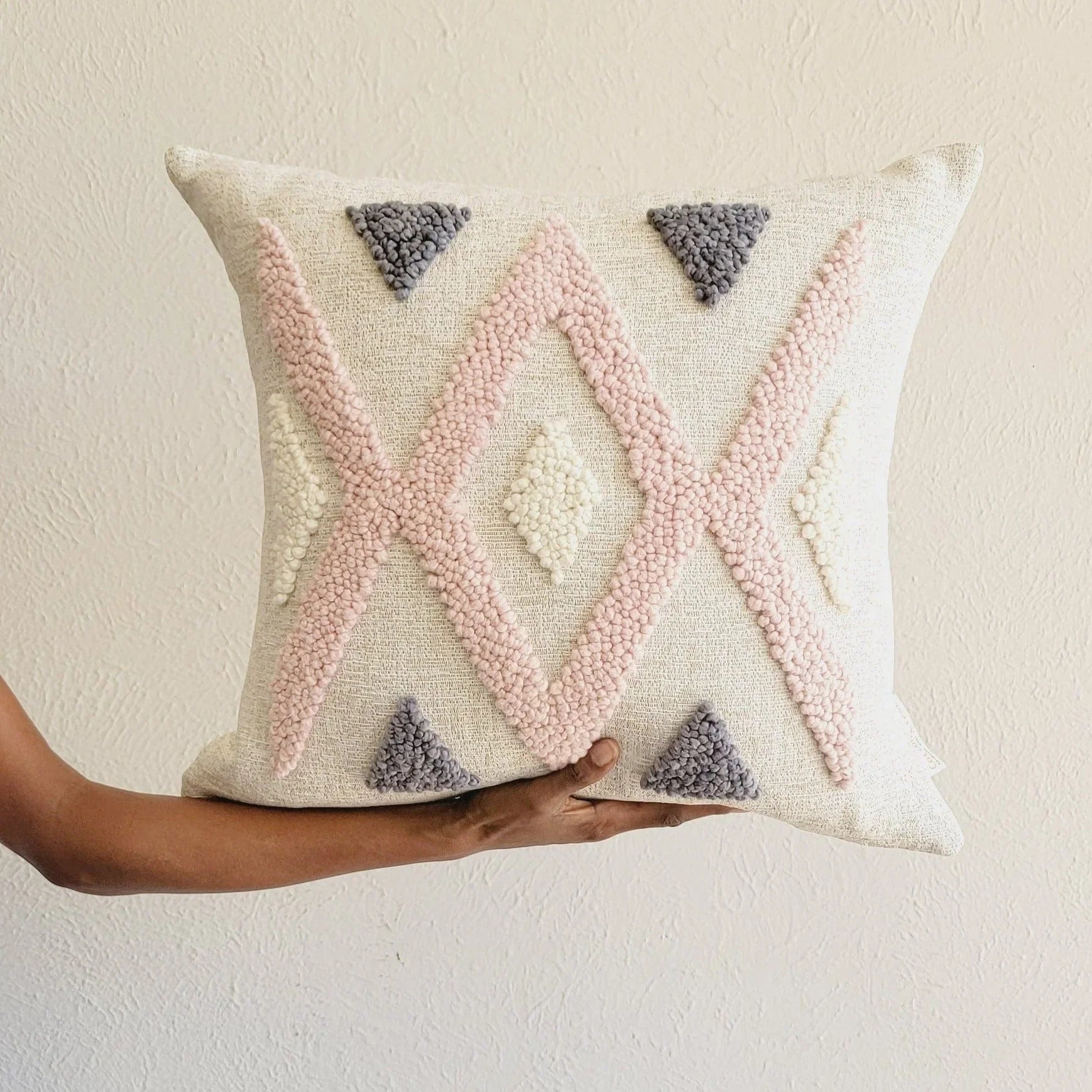 Quartz Cross Throw Pillow Kanju Interiors