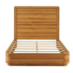 Queen Modern Wood Platform Bed Frame with Round Corners and Headboard