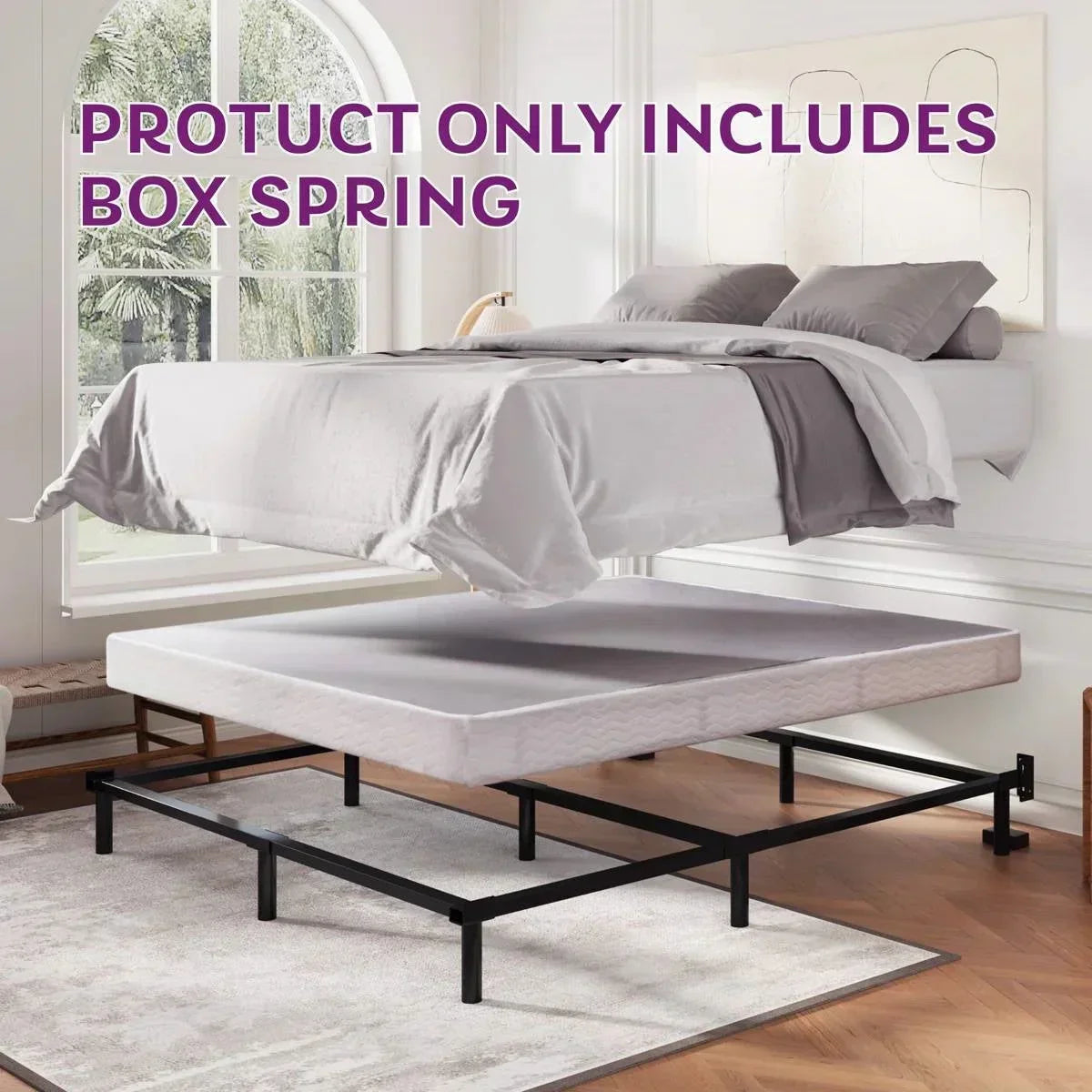 Queen size 5-inch Low Profile Metal Box Spring Mattress Foundation with Cover