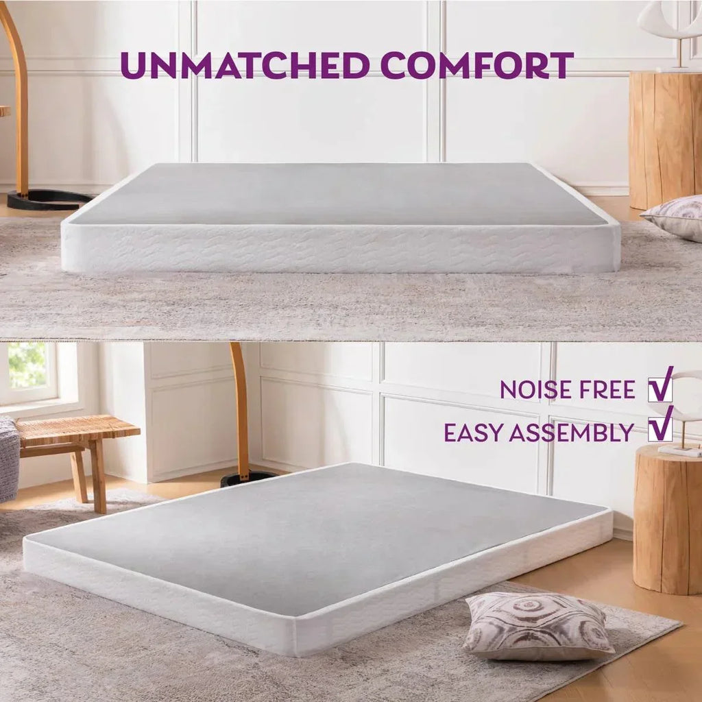 Queen size 5-inch Low Profile Metal Box Spring Mattress Foundation with Cover
