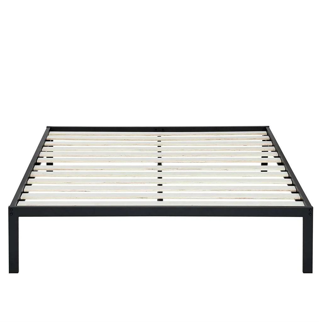 Queen size Steel Metal Platform Bed Frame with Wood Slats