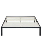 Queen size Steel Metal Platform Bed Frame with Wood Slats