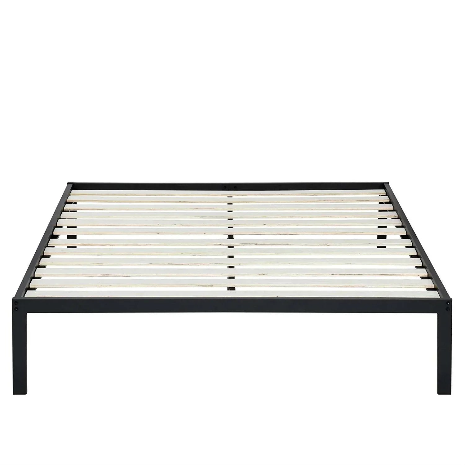 Queen size Steel Metal Platform Bed Frame with Wood Slats