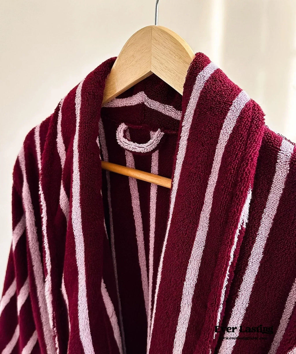 Quiet Evening Striped Robe Set / Burgundy