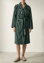 Quiet Evening Striped Robe Set / Burgundy