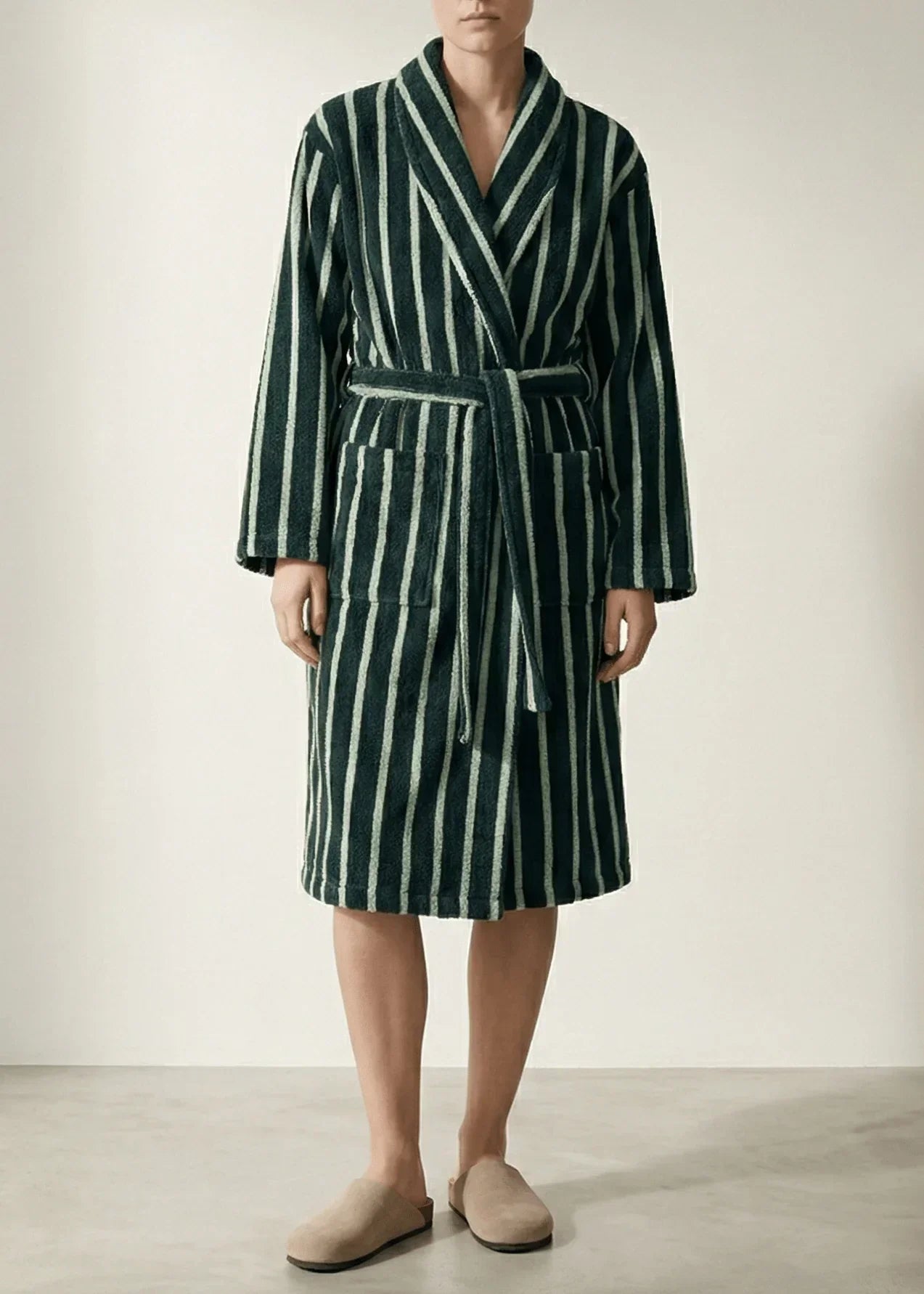 Quiet Evening Striped Robe Set / Burgundy