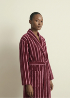 Quiet Evening Striped Robe Set / Burgundy