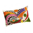 Ra Silk Velvet Ikat Throw Pillow Cover, X 24, back view - House Of Avana