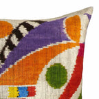 Ra Silk Velvet Ikat Throw Pillow Cover, X 24, detail shot - House Of Avana