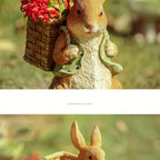 Rabbit Sculpture - Cute Bunny Figurine | Garden Sculpture | scale view | Rustic home decor | House of Avana