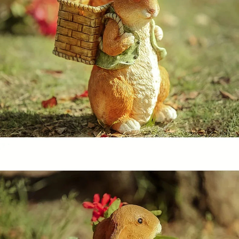 Rabbit Sculpture - Cute Bunny Figurine | Garden Sculpture | texture detail | Rustic home decor | House of Avana