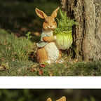 Rabbit Sculpture - Cute Bunny Figurine | Garden Sculpture | room setting | Rustic home decor | House of Avana
