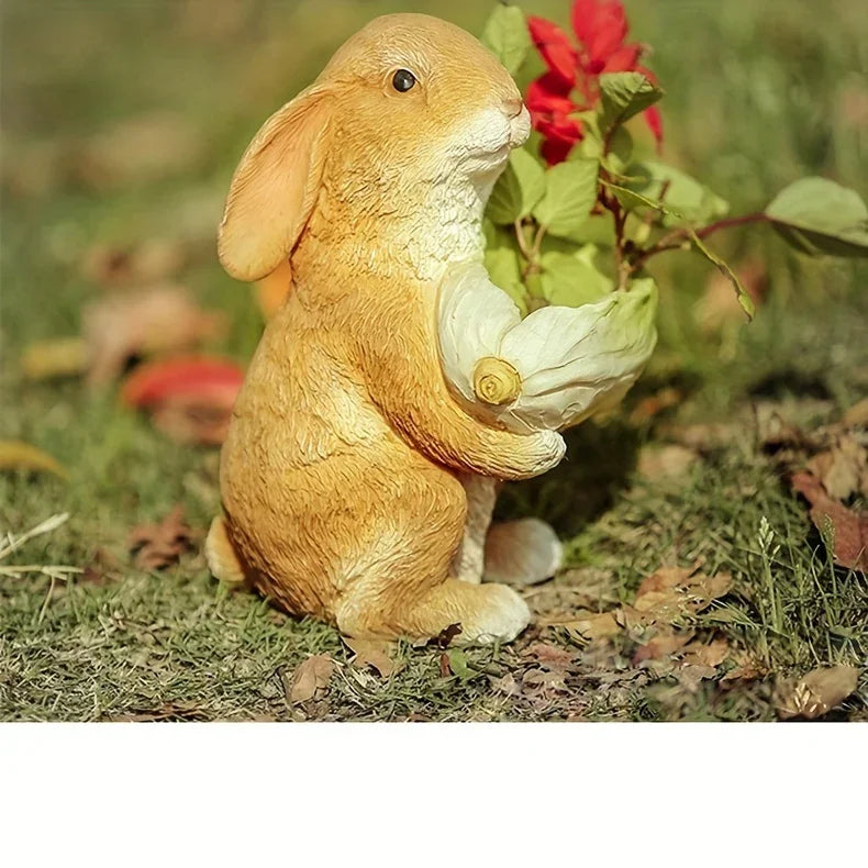 Rabbit Sculpture - Cute Bunny Figurine | Garden Sculpture | product view 16 | Rustic home decor | House of Avana