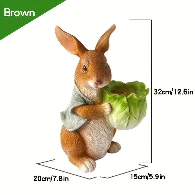 Rabbit Sculpture - Cute Bunny Figurine | Garden Sculpture | product view 17 | Rustic home decor | House of Avana