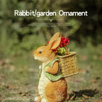 Rabbit Sculpture - Cute Bunny Figurine | Garden Sculpture | angle view | Rustic home decor | House of Avana
