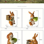 Rabbit Sculpture - Cute Bunny Figurine | Garden Sculpture | top view | Rustic home decor | House of Avana