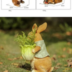 Rabbit Sculpture - Cute Bunny Figurine | Garden Sculpture | close-up | Rustic home decor | House of Avana