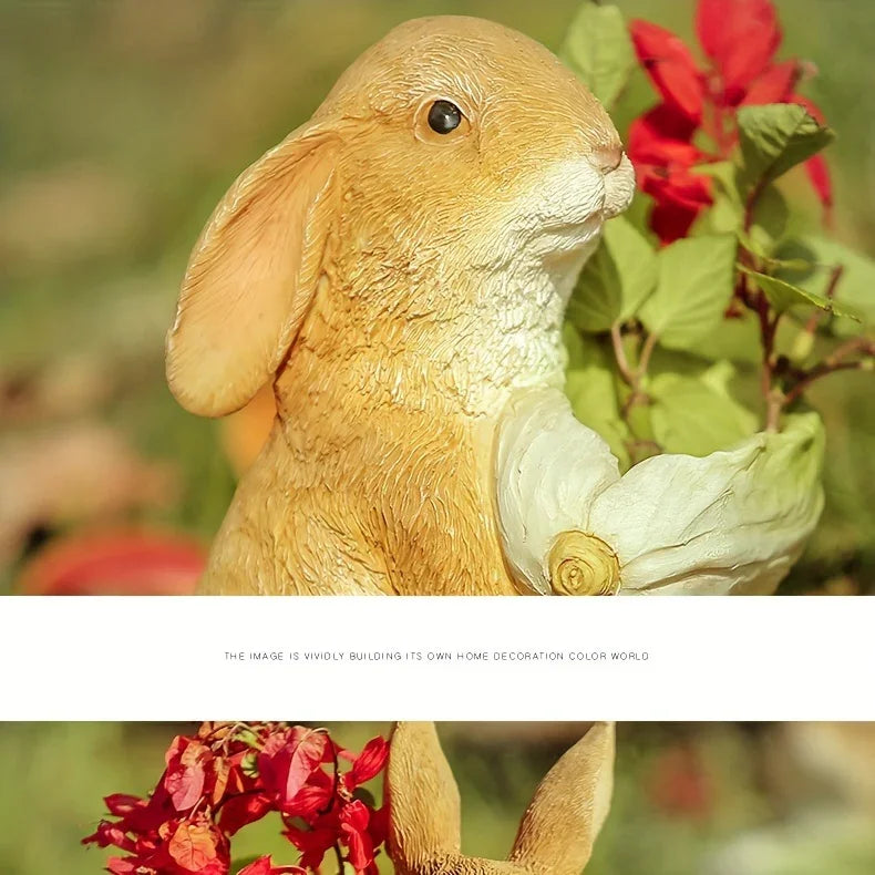Rabbit Sculpture - Cute Bunny Figurine | Garden Sculpture | in-room display | Rustic home decor | House of Avana