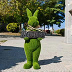 Rabbit Statue - Flocked Green Large