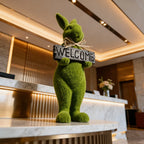 Rabbit Statue - Flocked Green Large