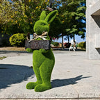 Rabbit Statue - Flocked Green Large