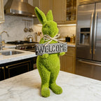 Rabbit Statue - Flocked Green Large