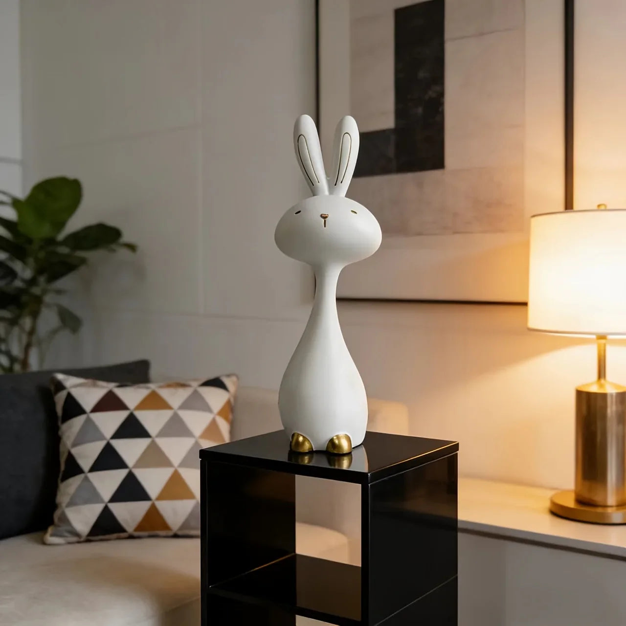 Rabbit Statue - Modern Golden Small