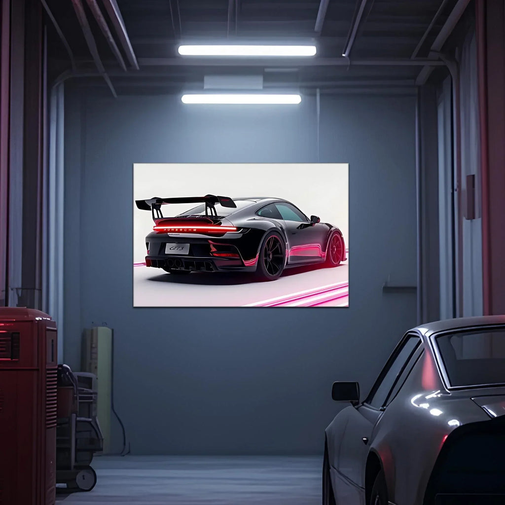 Race Car Neon Wall Art - UV Printed LED Plexiglass Sign for Garage, Man Cave & Track Lovers - Adjustable Light and  Free Shipping Peony Atelier