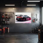 Race Car Neon Wall Art - UV Printed LED Plexiglass Sign for Garage, Man Cave & Track Lovers - Adjustable Light and  Free Shipping Peony Atelier