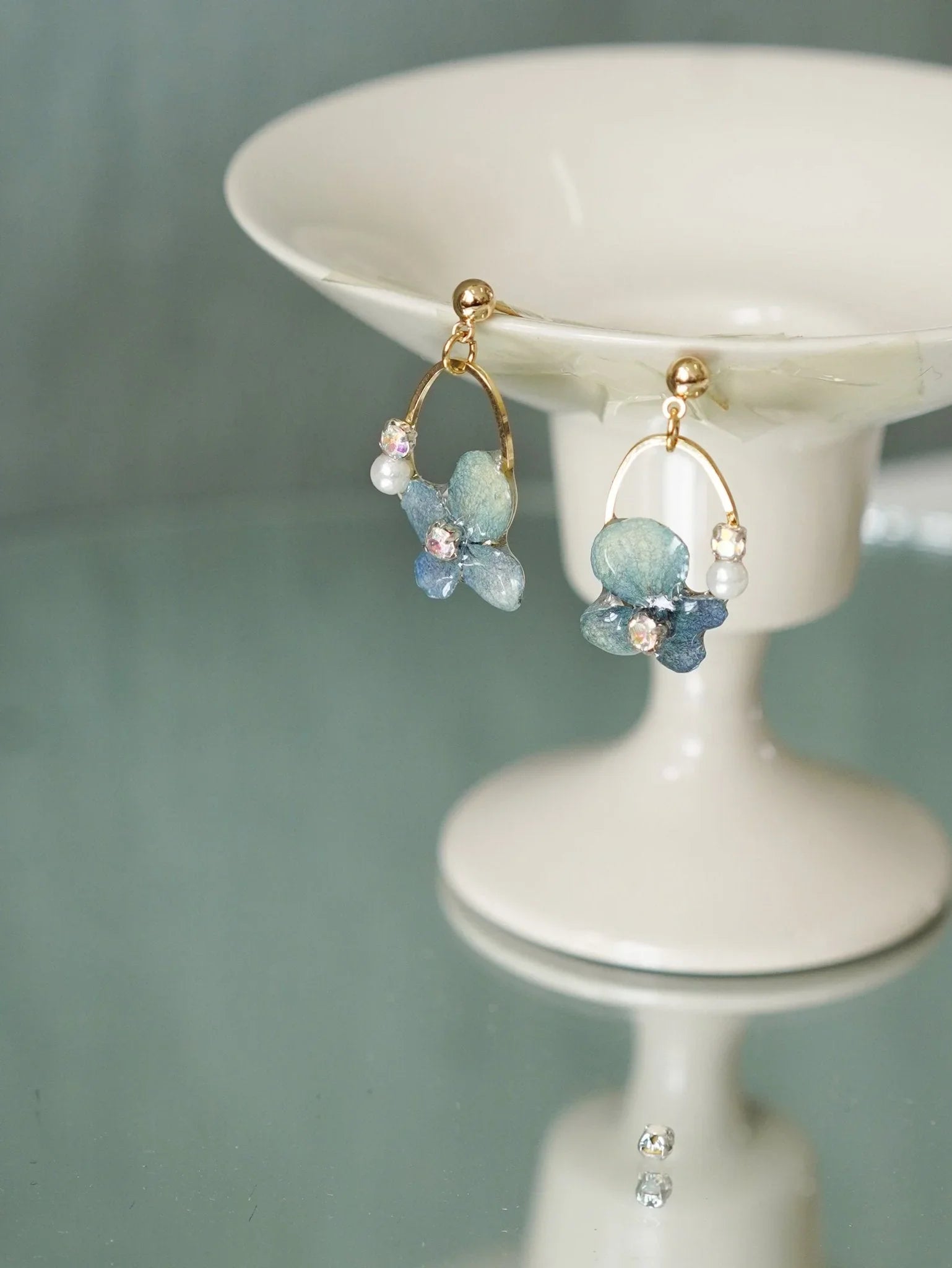 "Raindrop Waltz" Hydrangea Earrings