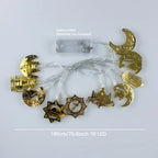 1pc, Mix Style Ramadan Lights, Moon Kerosene String Lights, 1.8m/59inch 10LED, Ramadan Decorations, for home, Bedroom, Living Room Decor, Battery Operated, Ramadan Kareem, Winter, Spring, Eid Mubarak (Batteries not included) House Of Avana