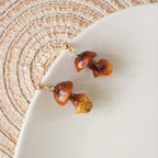 Real Golden Chanterelle Mushroom Earrings