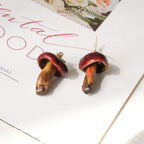 Real Golden Chanterelle Mushroom Earrings