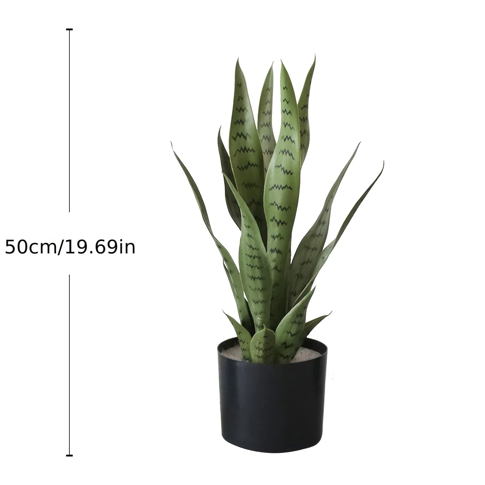Realistic Artificial Snake Plant with Pot - Variegated Green & Yellow Sansevieria Fake Tree, Low-Maintenance Plastic Indoor/Outdoor Houseplant for Home Office Garden Decor, Year-Round Floor or Tabletop Decoration (No Maintena House Of Avana