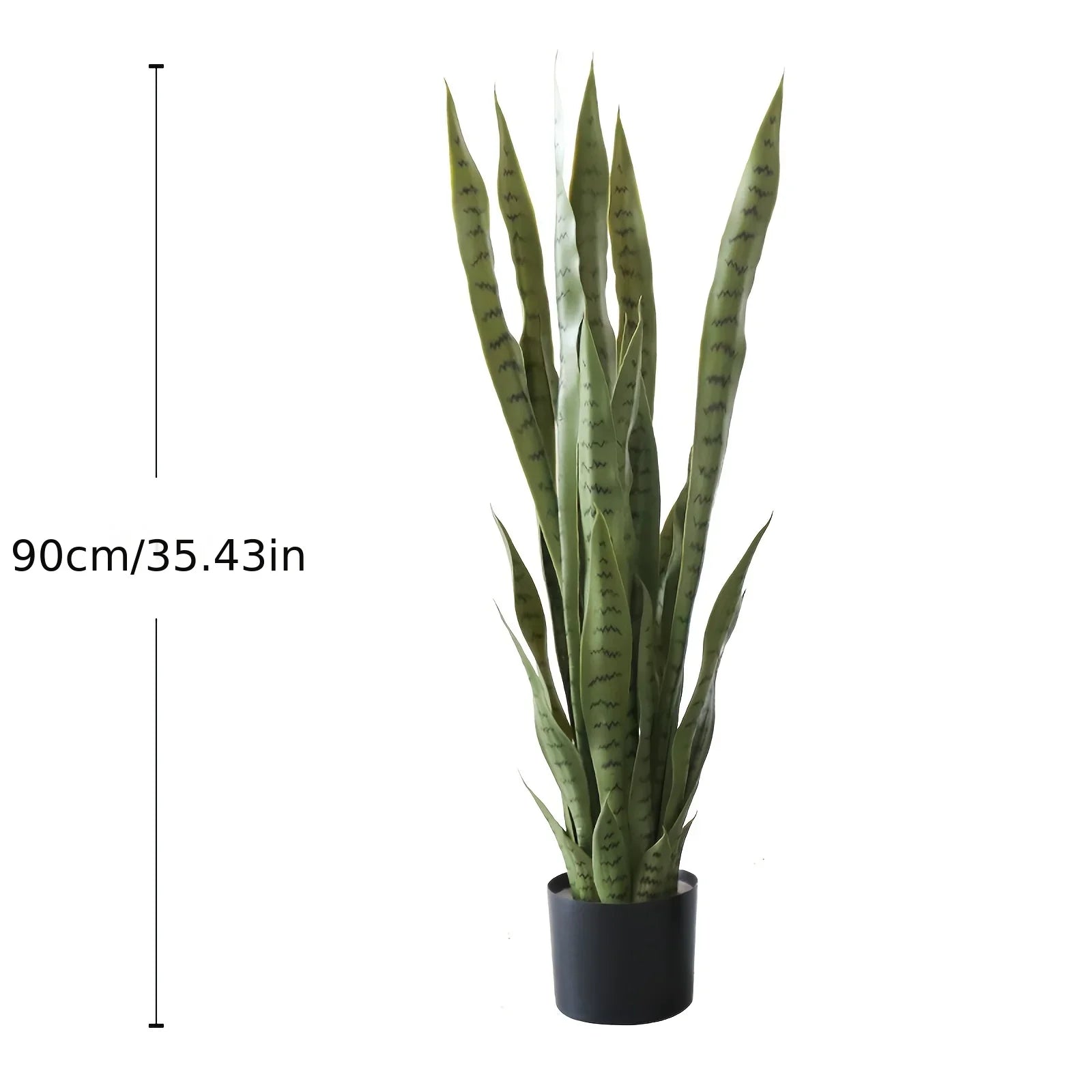 Realistic Artificial Snake Plant with Pot - Variegated Green & Yellow Sansevieria Fake Tree, Low-Maintenance Plastic Indoor/Outdoor Houseplant for Home Office Garden Decor, Year-Round Floor or Tabletop Decoration (No Maintena House Of Avana